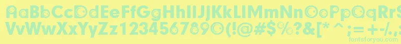 TurkishParticipants Font – Green Fonts on Yellow Background