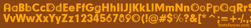 フォントTurkishParticipants – オレンジ色の文字が茶色の背景にあります。