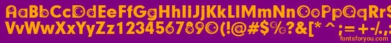 フォントTurkishParticipants – 紫色の背景にオレンジのフォント