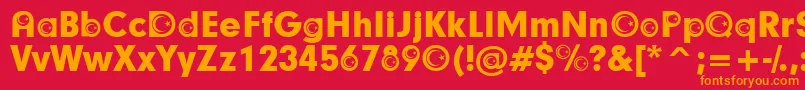 フォントTurkishParticipants – 赤い背景にオレンジの文字