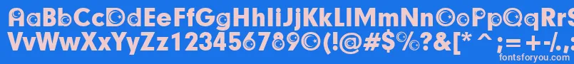 フォントTurkishParticipants – ピンクの文字、青い背景