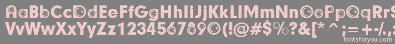フォントTurkishParticipants – 灰色の背景にピンクのフォント