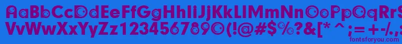 フォントTurkishParticipants – 紫色のフォント、青い背景