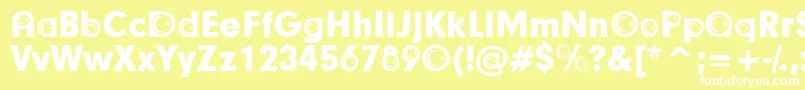 TurkishParticipants-fontti – valkoiset fontit keltaisella taustalla