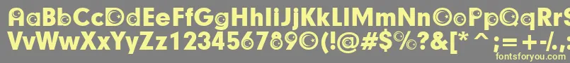 TurkishParticipants-fontti – keltaiset fontit harmaalla taustalla
