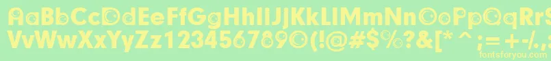 TurkishParticipants Font – Yellow Fonts on Green Background