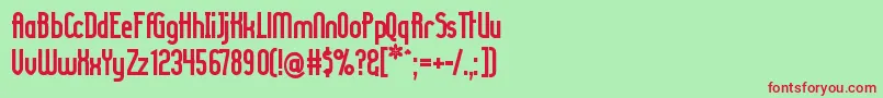 LadyIceRevisitedBold-Schriftart – Rote Schriften auf grünem Hintergrund