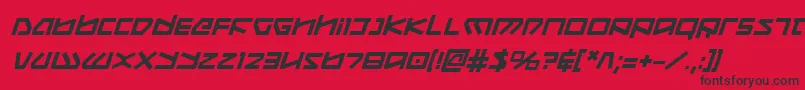 Fonte KoboldBoldItalic – fontes pretas em um fundo vermelho