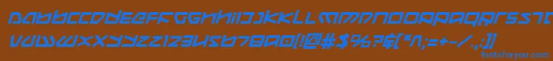 Police KoboldBoldItalic – polices bleues sur fond brun