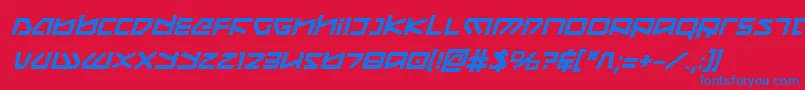Шрифт KoboldBoldItalic – синие шрифты на красном фоне