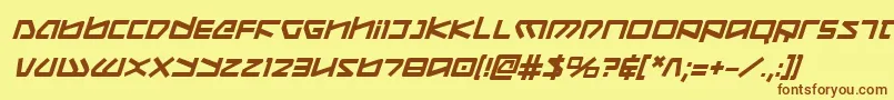 KoboldBoldItalic Font – Brown Fonts on Yellow Background
