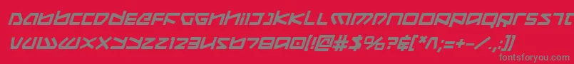 フォントKoboldBoldItalic – 赤い背景に灰色の文字