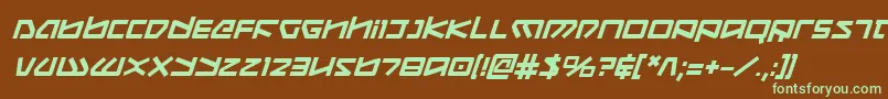 KoboldBoldItalic Font – Green Fonts on Brown Background