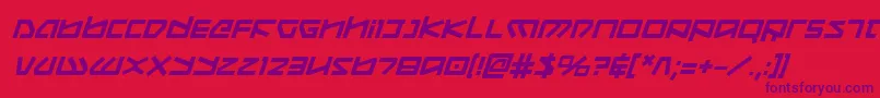 KoboldBoldItalic-Schriftart – Violette Schriften auf rotem Hintergrund