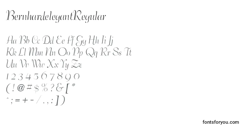BernhardelegantRegular-fontti – aakkoset, numerot, erikoismerkit
