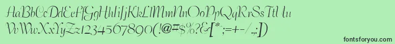 フォントBernhardelegantRegular – 緑の背景に黒い文字