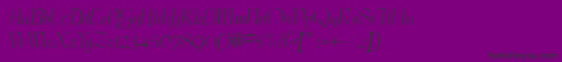 Czcionka BernhardelegantRegular – czarne czcionki na fioletowym tle