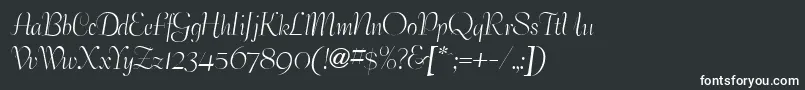 BernhardelegantRegular-fontti – valkoiset fontit mustalla taustalla