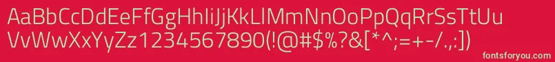 TitilliumwebLight Font – Green Fonts on Red Background