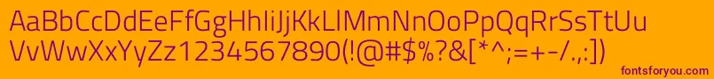 TitilliumwebLight Font – Purple Fonts on Orange Background