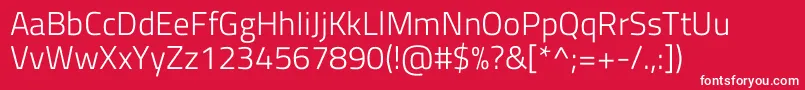 フォントTitilliumwebLight – 赤い背景に白い文字