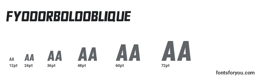 Размеры шрифта FyodorBoldoblique