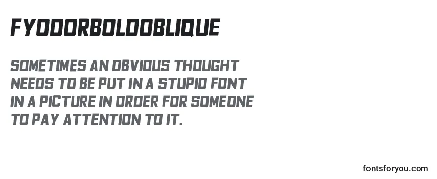 FyodorBoldoblique フォントのレビュー