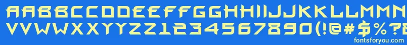 ProuncttBold-Schriftart – Gelbe Schriften auf blauem Hintergrund
