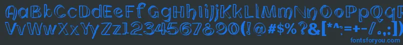 フォントCloning – 黒い背景に青い文字