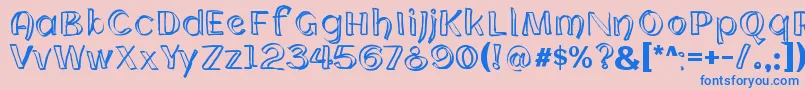 フォントCloning – ピンクの背景に青い文字