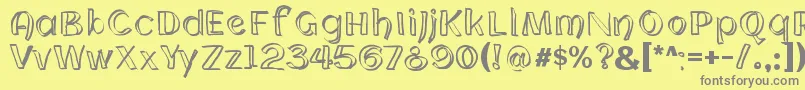 フォントCloning – 黄色の背景に灰色の文字