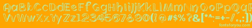 Cloning Font – Green Fonts on Orange Background