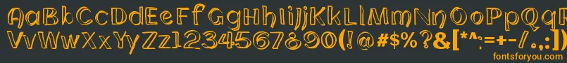 フォントCloning – 黒い背景にオレンジの文字