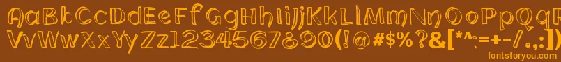 Cloning Font – Orange Fonts on Brown Background