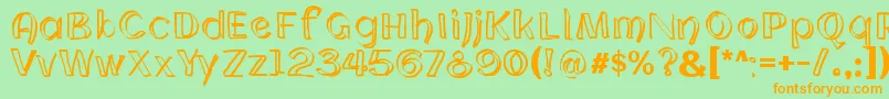 Cloning Font – Orange Fonts on Green Background