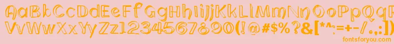 Cloning Font – Orange Fonts on Pink Background