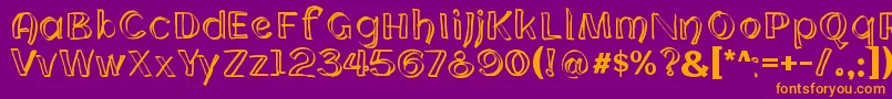 Cloning Font – Orange Fonts on Purple Background