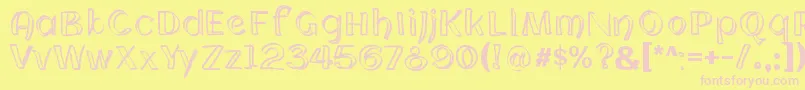 Cloning Font – Pink Fonts on Yellow Background