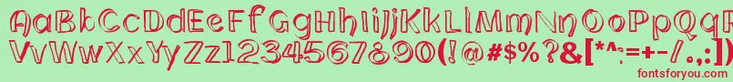 Cloning Font – Red Fonts on Green Background