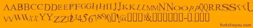 Akoom ffy Font – Brown Fonts on Orange Background