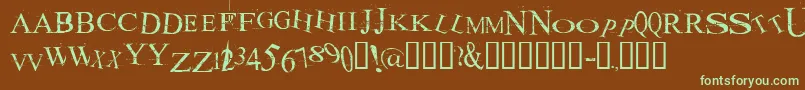 Akoom ffy Font – Green Fonts on Brown Background