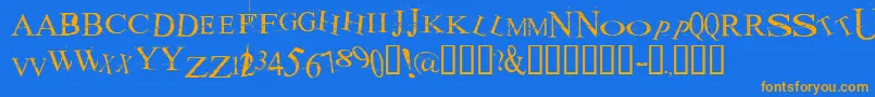Akoom ffy Font – Orange Fonts on Blue Background