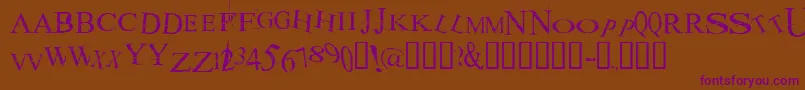 Шрифт Akoom ffy – фиолетовые шрифты на коричневом фоне