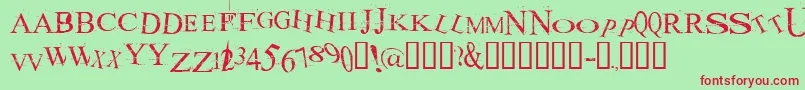 Akoom ffy Font – Red Fonts on Green Background