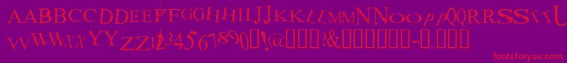 More about Akoom ffy Font Akoom ffy Font – Red Fonts on Purple Background