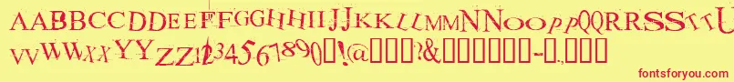 Akoom ffy Font – Red Fonts on Yellow Background