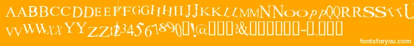 Akoom ffy-Schriftart – Weiße Schriften auf orangefarbenem Hintergrund