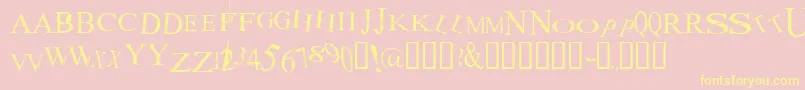 Akoom ffy-Schriftart – Gelbe Schriften auf rosa Hintergrund