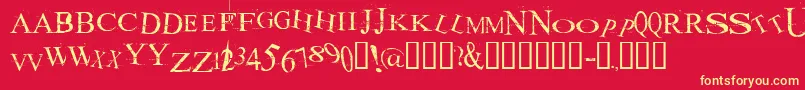 Akoom ffy Font – Yellow Fonts on Red Background