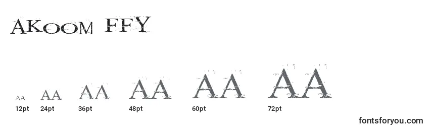 Размеры шрифта Akoom ffy